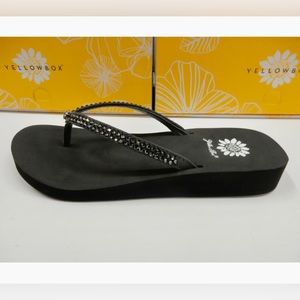 YellowBox Blancah Black Women's Flip Flops Size 9M